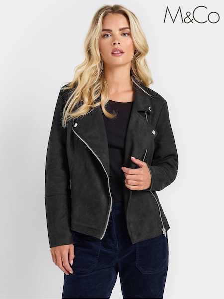 M&Co Petite Suede Biker Jacket (AK6338) | €80