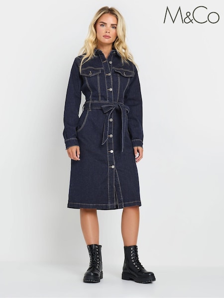 M&Co Blue Petite Denim Dress (AK6360) | €64
