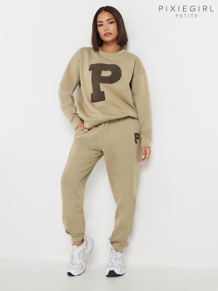 PixieGirl Petite Natural Applique Joggers (AK6381) | R$ 265