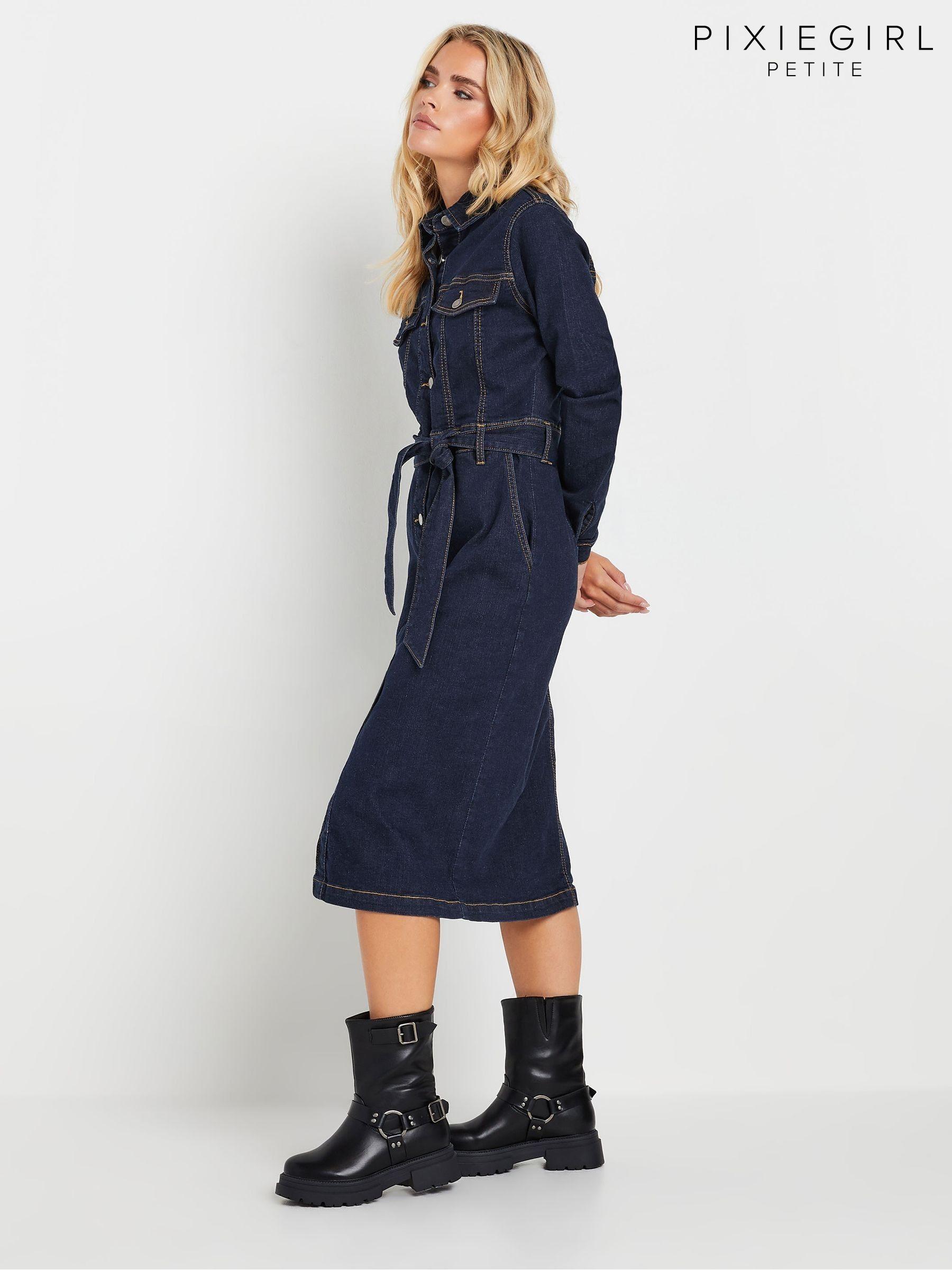 Petite denim dresses uk top