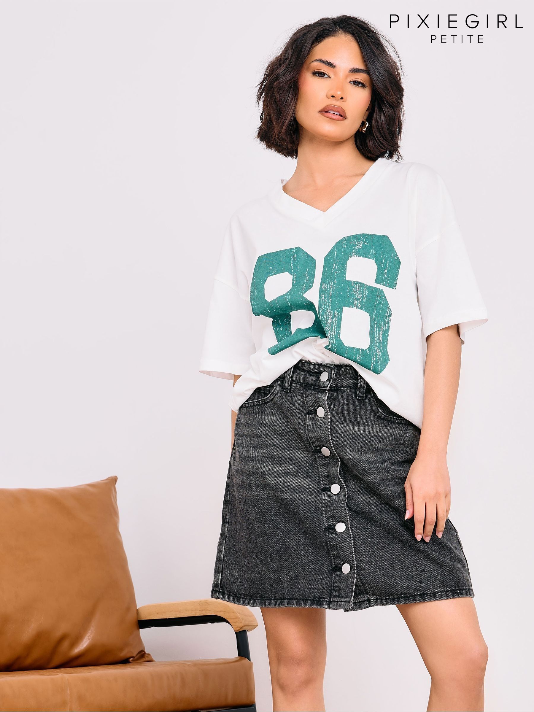 Shop black denim mini skirt petite Discount