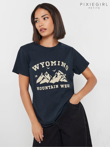 PixieGirl Petite 100% Cotton Wyoming Short Sleeve T-Shirt (AK6441) | 76 LEI