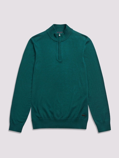 Duchamp Green Duchamp Quarter Zip Funnel Neck Black Jumper (AK6461) | €142