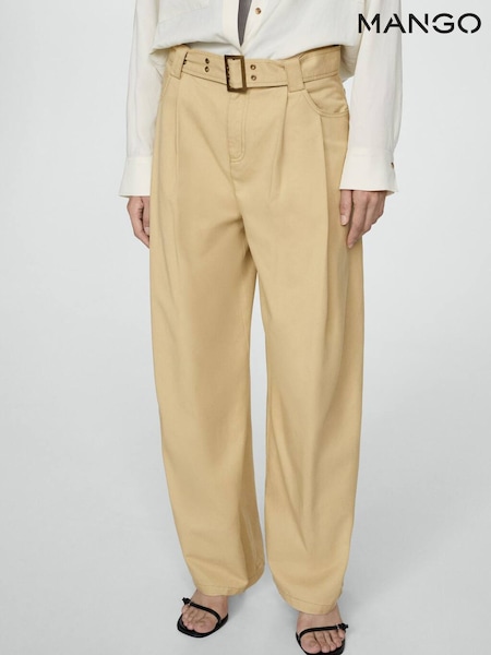 Mango Brown Straight Leg Belted Trousers (AK6503) | €27