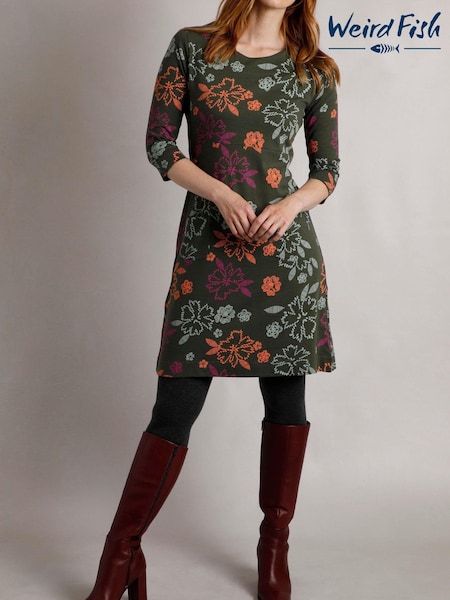 Verde - Rochie din jerseu cu imprimeu Weird Fish Starshine (AK6552) | 208 LEI