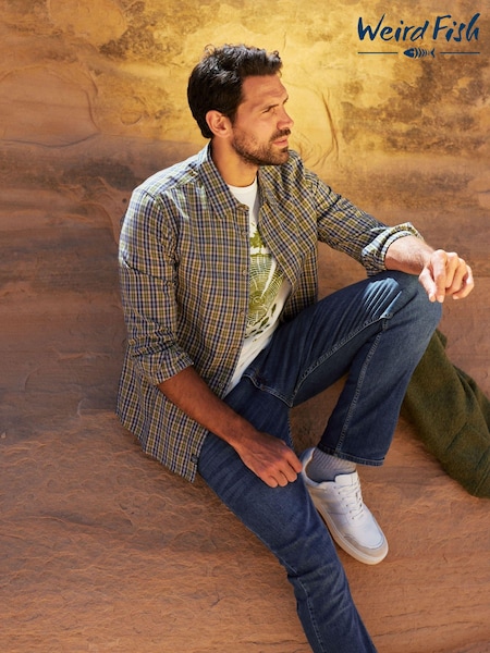 Weird Fish Green Weird Fish Lando Long Sleeve 100% Cotton Check Shirt (AK6574) | €26