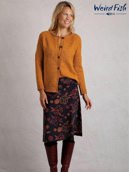 Weird Fish Blue Malmo Organic Printed Jersey Skirt (AK6580) | €32