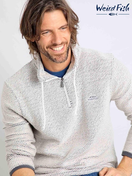 Crema - Weird Fish Cruiser Quarter Zip Macaroni Sweater (AK6588) | 99 €