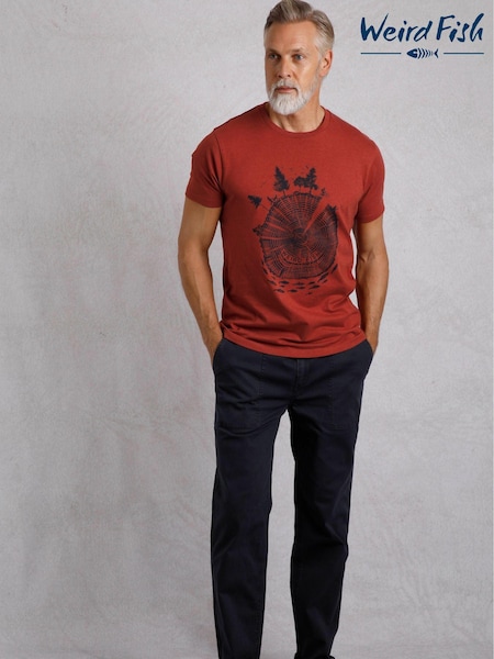 Weird Fish Brown Weird Fish Woodsman Graphic T-Shirt (AK6591) | €37