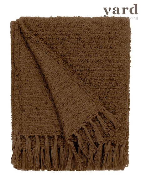 Yard Cocoa Candar Woven Fringed Throw (AK6649) | AED140