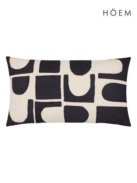 HÖEM Black/White Hallam Embroidered 100% Cotton Cushion (AK6705) | €27