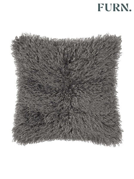furn. Taupe Rowan Faux Fur Cushion (AK6719) | €29