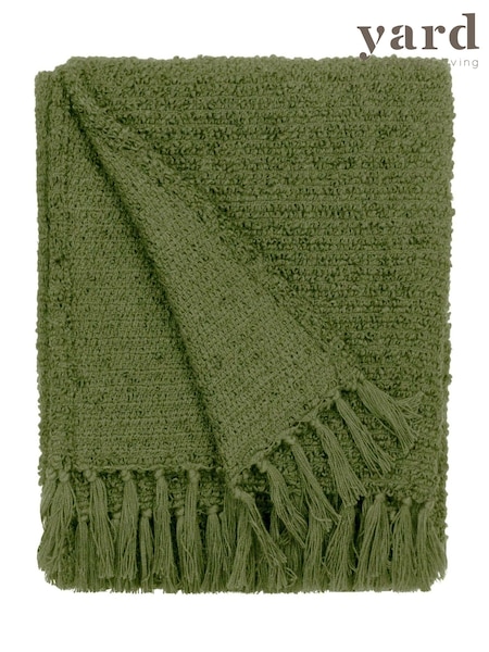 Yard Khaki Candar Woven Fringed Throw (AK6730) | €32