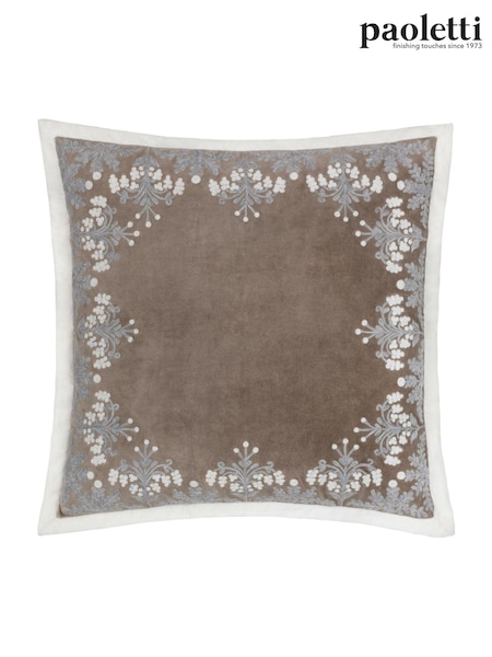 Paoletti Winter Bloom Floral Print Embroidered 100% Cotton Cushion (AK6751) | 200 zł