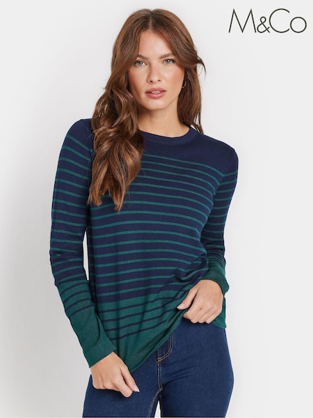 M&Co Blue Multi Stripe Jumper (AK6810) | kr414