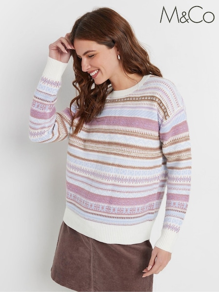 M&Co Pink Fairisle Pattern Knit Jumper (AK6843) | €45
