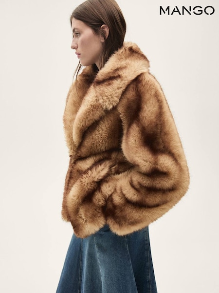 Mango Brown Faux Fur Coat (AK6864) | €89