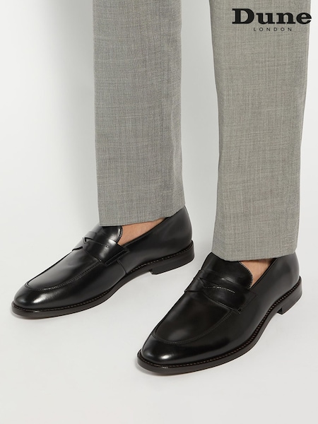 Dune London Black Surrey Suede Penny Loafers (AK6898) | €242