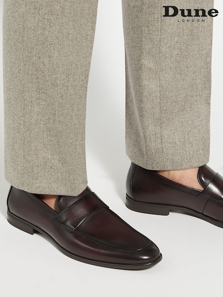 Dune London Brown Sylas Flex Sole Loafers (AK6899) | €187