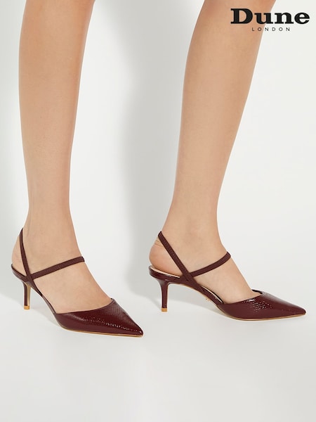 Dune London Red Standard Fit Classical Elasticated Open Court Shoes (AK6906) | €101