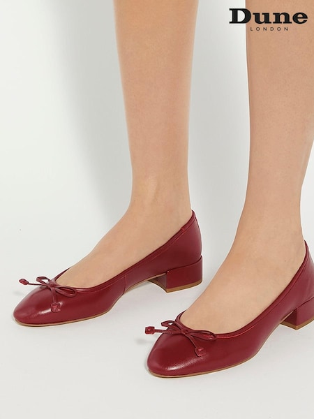Dune London Red Regular Fit Admirably Low Heel Ballet Flats (AK6909) | €56