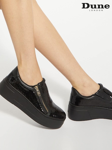 Dune London Black Episodic 2 Flatform Slip On Trainers (AK6916) | €40