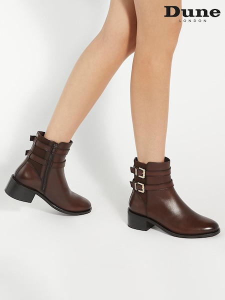Dune London Brown Patter Double Buckle Boots (AK6917) | 8,351 UAH