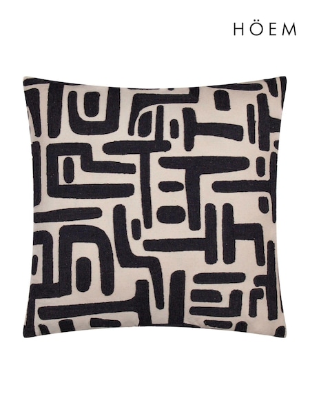 HÖEM Black Brooke Embroidered 100% Cotton Cushion (AK6956) | R$ 215