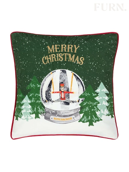 Furn Pine and Red Showtime Velvet Piped Cushion (AK6983) | €26