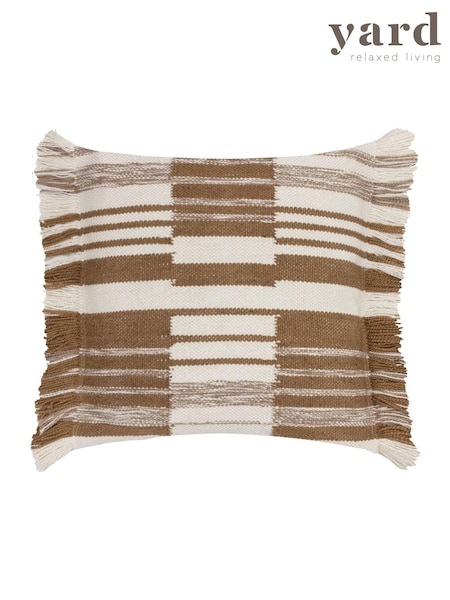Yard Baked Earth Torode Woven Fringed 100% Cotton Cushion (AK6985) | €29