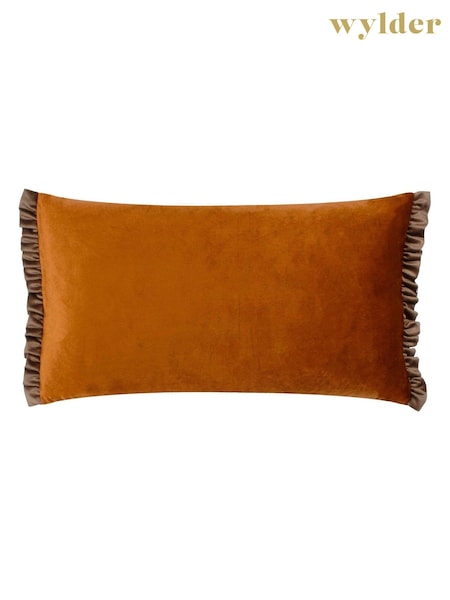 Wylder Rust and Mink Tilly Velvet Frilled Cushion (AK6999) | R$ 170