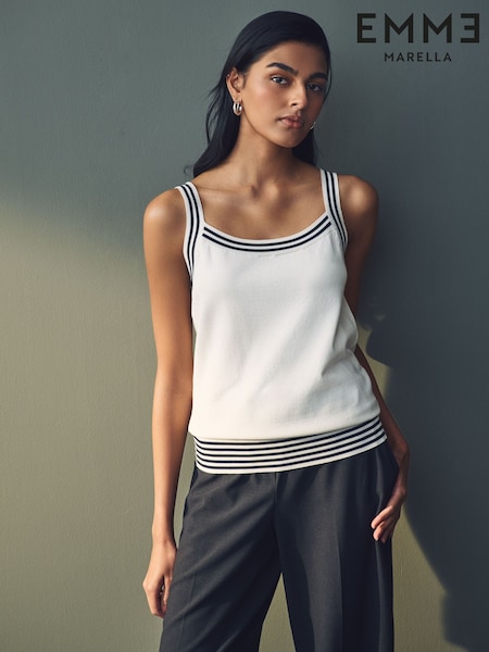 Emme Marella Germana Tank White Top (AK7282) | R$ 710