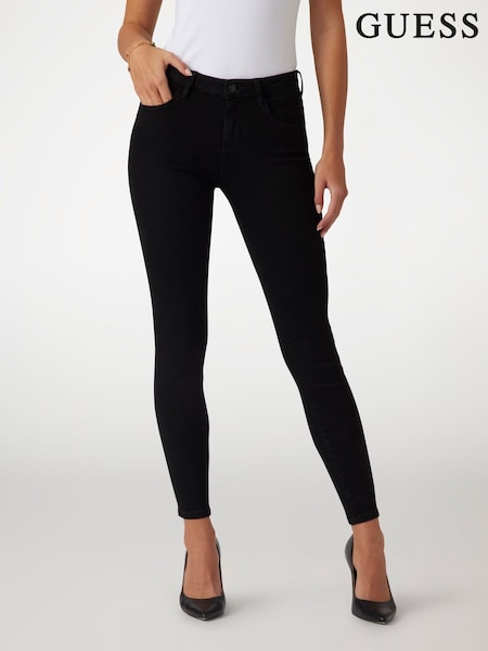 Guess Annette Mid Rise Skinny Fit Black Jeans (AK7399) | €113