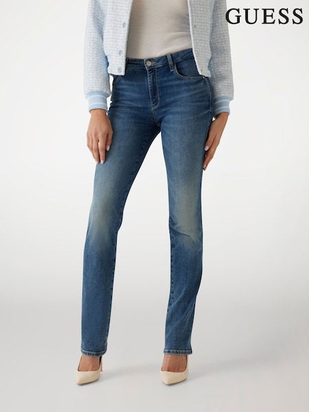 Guess Blue Mid Rise Straight Leg 100% Cotton Jeans (AK7403) | €139