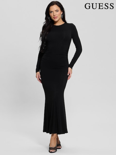 Guess Drew Knitted Long Sleeve Bodycon 100% Cotton Black Dress (AK7405) | €159