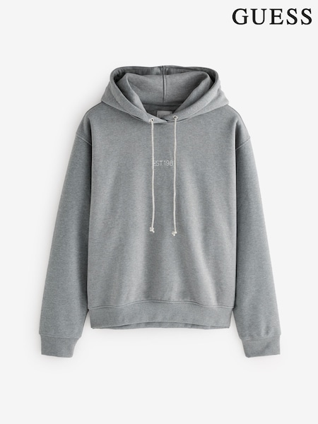 Guess Grey Metallic Back Graphic Logo 100% Cotton Hoodie (AK7408) | €112