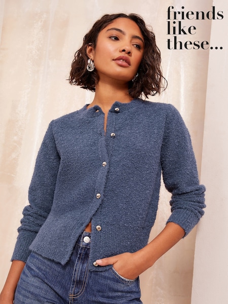 modra - Friends Like These Button Detail Crew Neck Cardigan (AK7450) | € 35