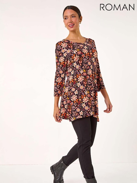 Roman Floral Print Jersey Tunic Top (AK7469) | ‏201‏₪