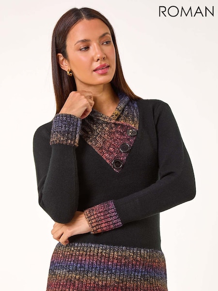 Roman Red Colour Block Overlap V-Neck Jumper (AK7473) | €50