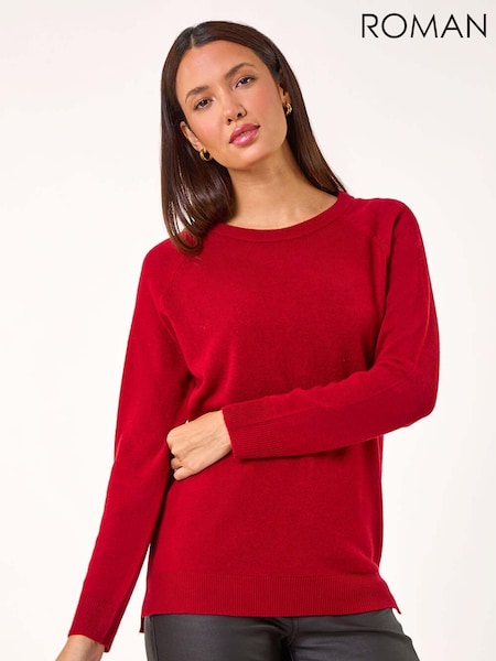 Roman Red Plain Soft Crew Neck Jumper (AK7512) | €40