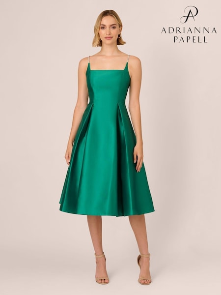 Adrianna Papell Green Mikado Midi Dress (AK7536) | €142