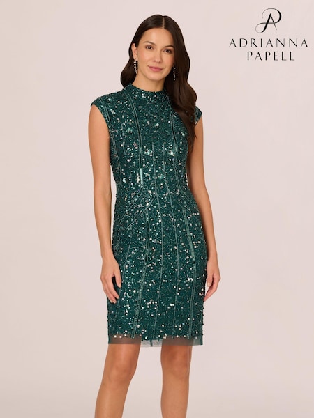 Adrianna Papell Green Bead Cocktail Dress (AK7538) | € 202