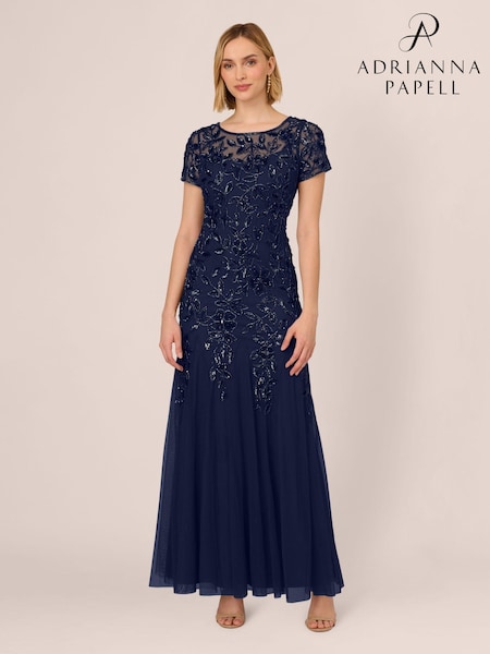 Adrianna Papell Bead Long Dress With Godets (AK7544) | 17,964 UAH