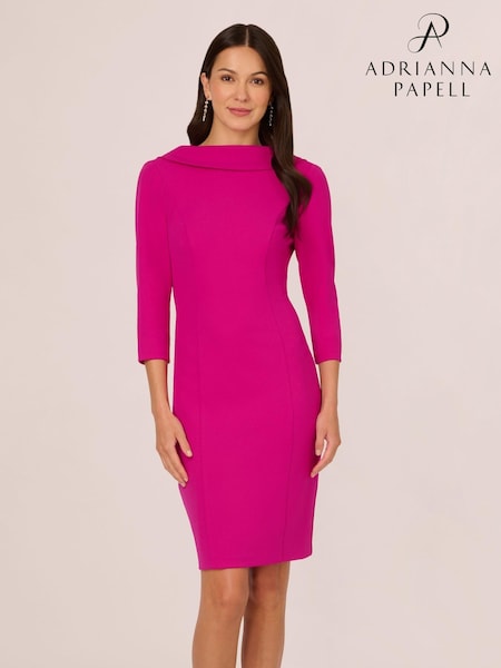 Adrianna Papell Rolled Neck Crepe Midi Dress (AK7552) | 7,750 UAH