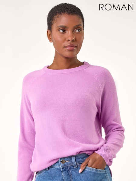 Rosa - Roman Plain Soft Crew Neck Jumper (AK7598) | R$ 385