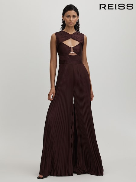 Amur Cut-out Pleated Wide Leg Jumpsuit (AK7641) | 804 €
