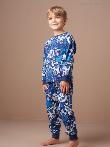Angel & Rocket Blue Andreas Winter Print Pyjamas (AK7678) | AED65 - AED77
