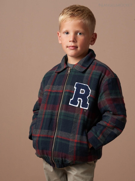 Angel & Rocket Blue Chad Check Collegiate 100% Cotton Jacket (AK7689) | €25 - €28