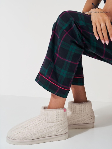 Crew Clothing Natural Cable Bootie Slippers (AK7712) | €44