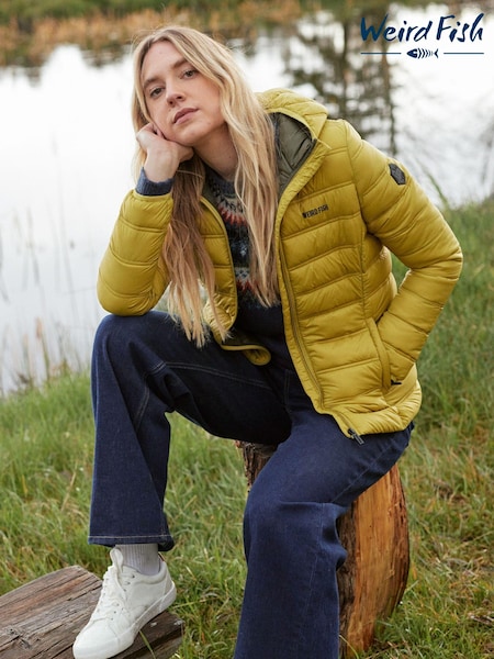 Weird Fish Light Green Eshka Lightweight Padded Jacket (AK7767) | €89